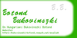 botond bukovinszki business card